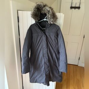 The North Face women’s parka size Large charcoal gray